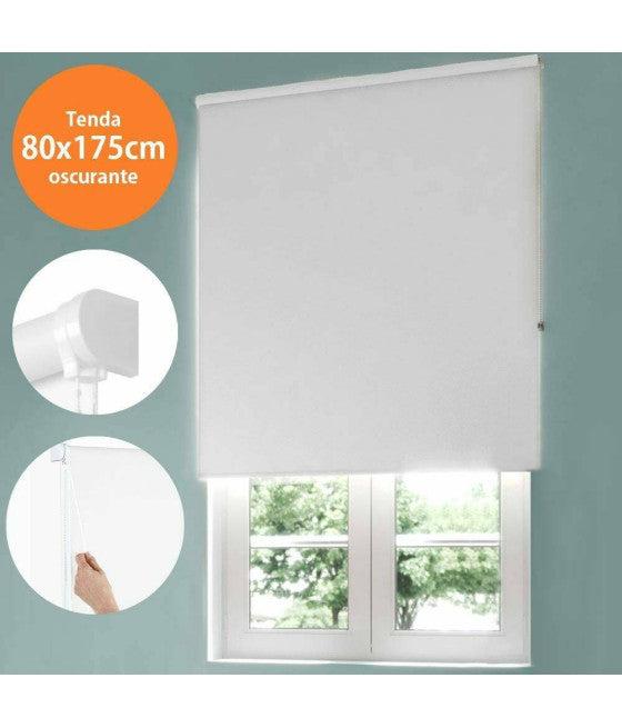 80x175cm Cortina de rodillo oscureciendo blanco con tiendas de cadenas de la sombra de la sombrilla