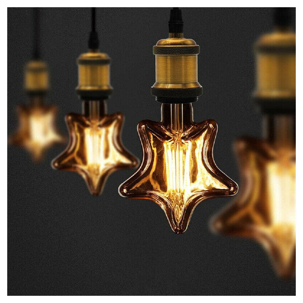 Amber Star Filamento Bombilla de luz de 4 vatios Estilo Vintage Retro Decorativo ST-OC