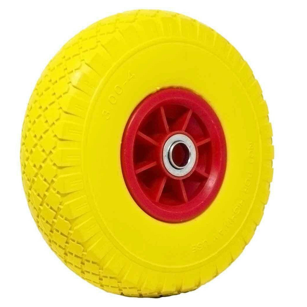Antiformación de rueda llena PU Carretilla amarilla carretilla 25 cm círculo de plástico