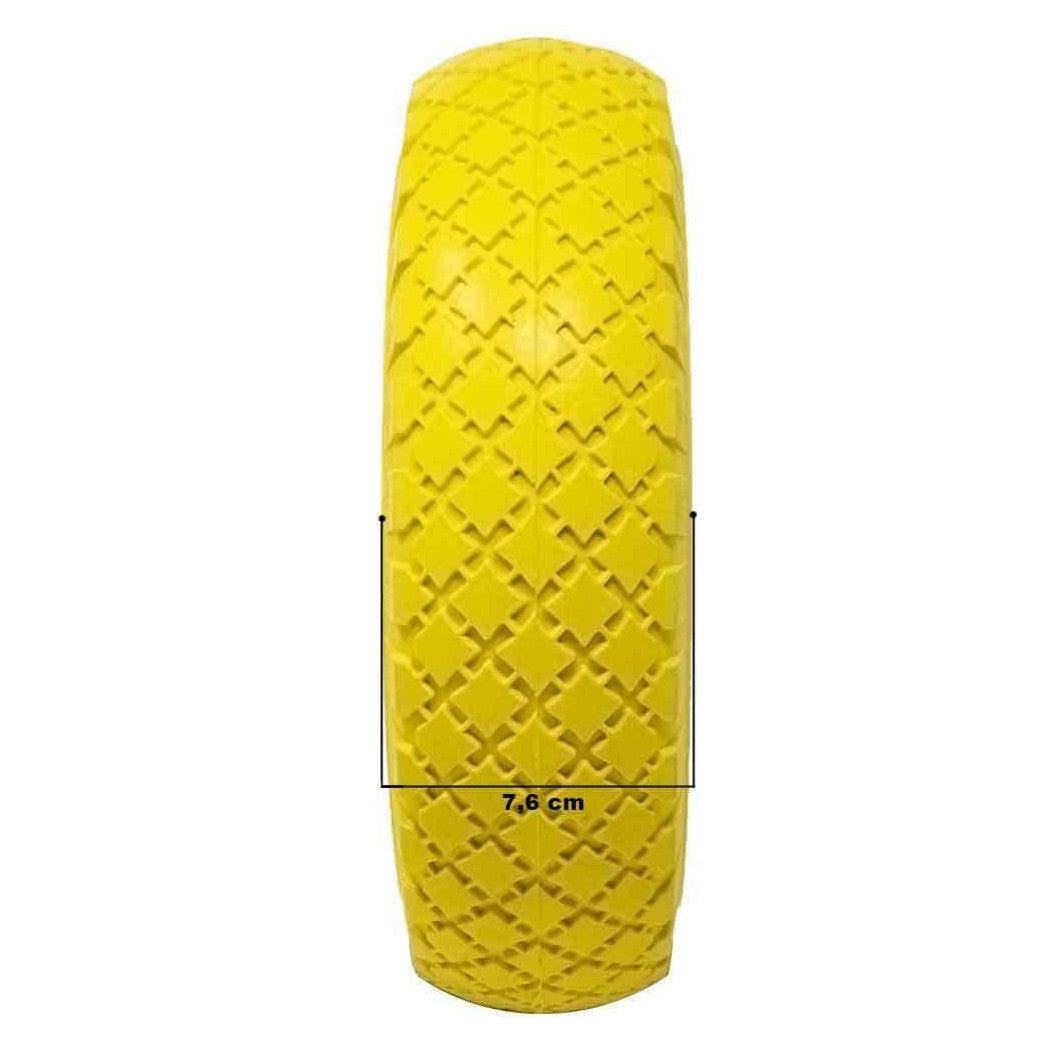 Antiformación de rueda llena PU Carretilla amarilla carretilla 25 cm círculo de plástico