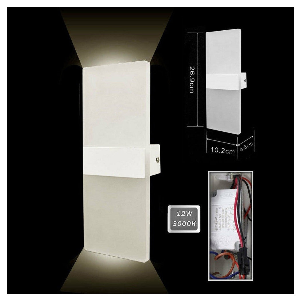 Aplique LED Lámpara de pared 8Watt Luz de doble emisión 3000K 4000K 6500K E37