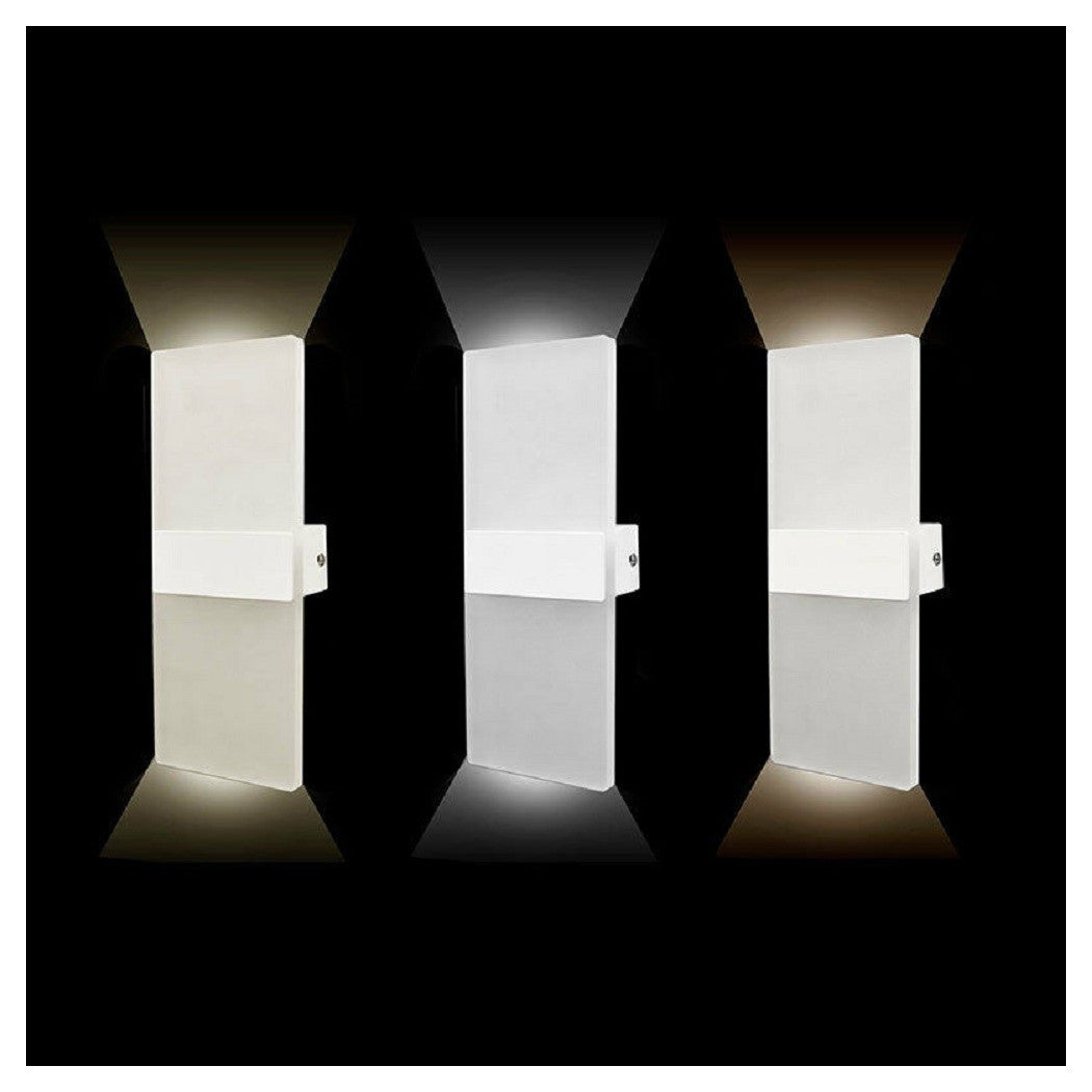 Aplique LED Lámpara de pared 8Watt Luz de doble emisión 3000K 4000K 6500K E37
