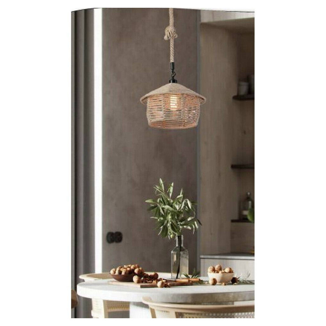 Araña de estilo de cáñamo estilo vintage de estilo retro Ataque de la lámpara E27 A54