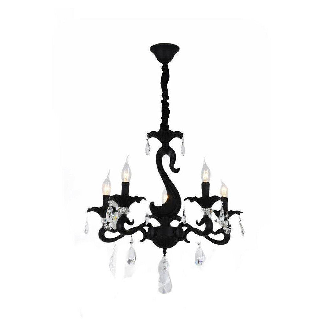 Ataque clásico Chandelier E14 5 brazos con colgantes acrílicos Lámpara A15-5
