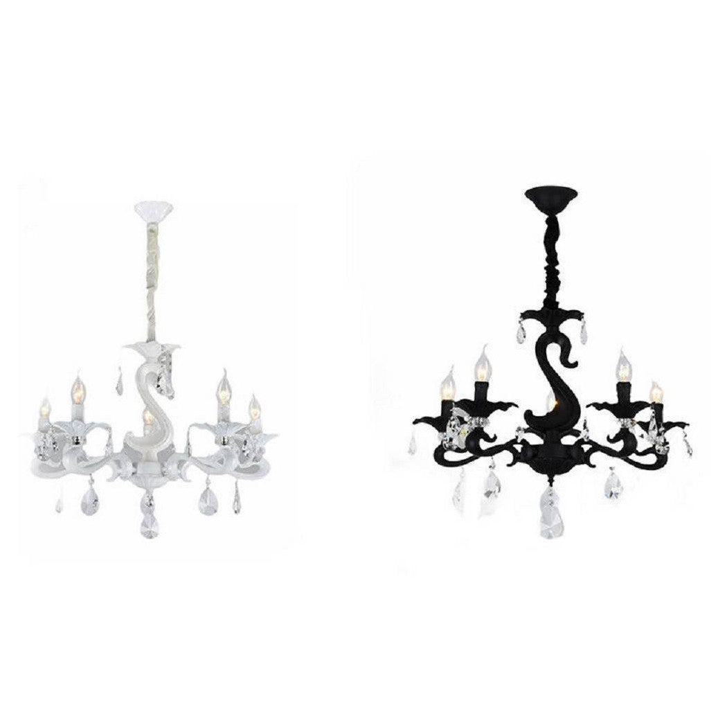 Ataque clásico Chandelier E14 5 brazos con colgantes acrílicos Lámpara A15-5
