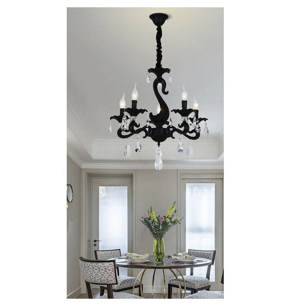 Ataque clásico Chandelier E14 5 brazos con colgantes acrílicos Lámpara A15-5