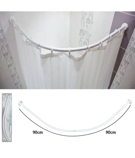 Cortina de ducha anti-soporte 180 x 200 cm con anillos de baño negro 69768