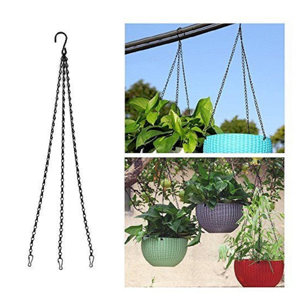 Black chain hanging hook jar flowers planting planter length 40 cm