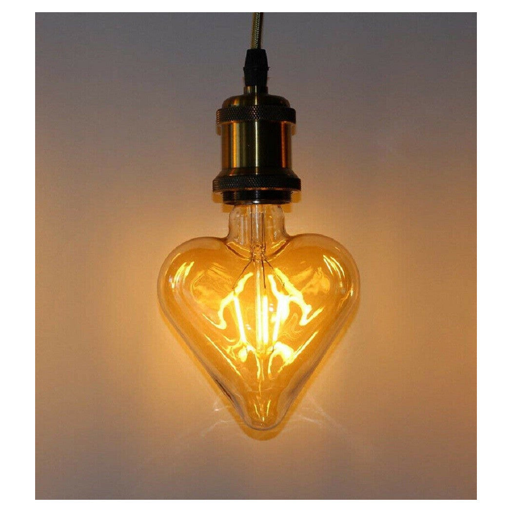 Bombilla Filamento Corazón Amber E27 4W Estilo vintage Retro Luz decorativa Cu-OC