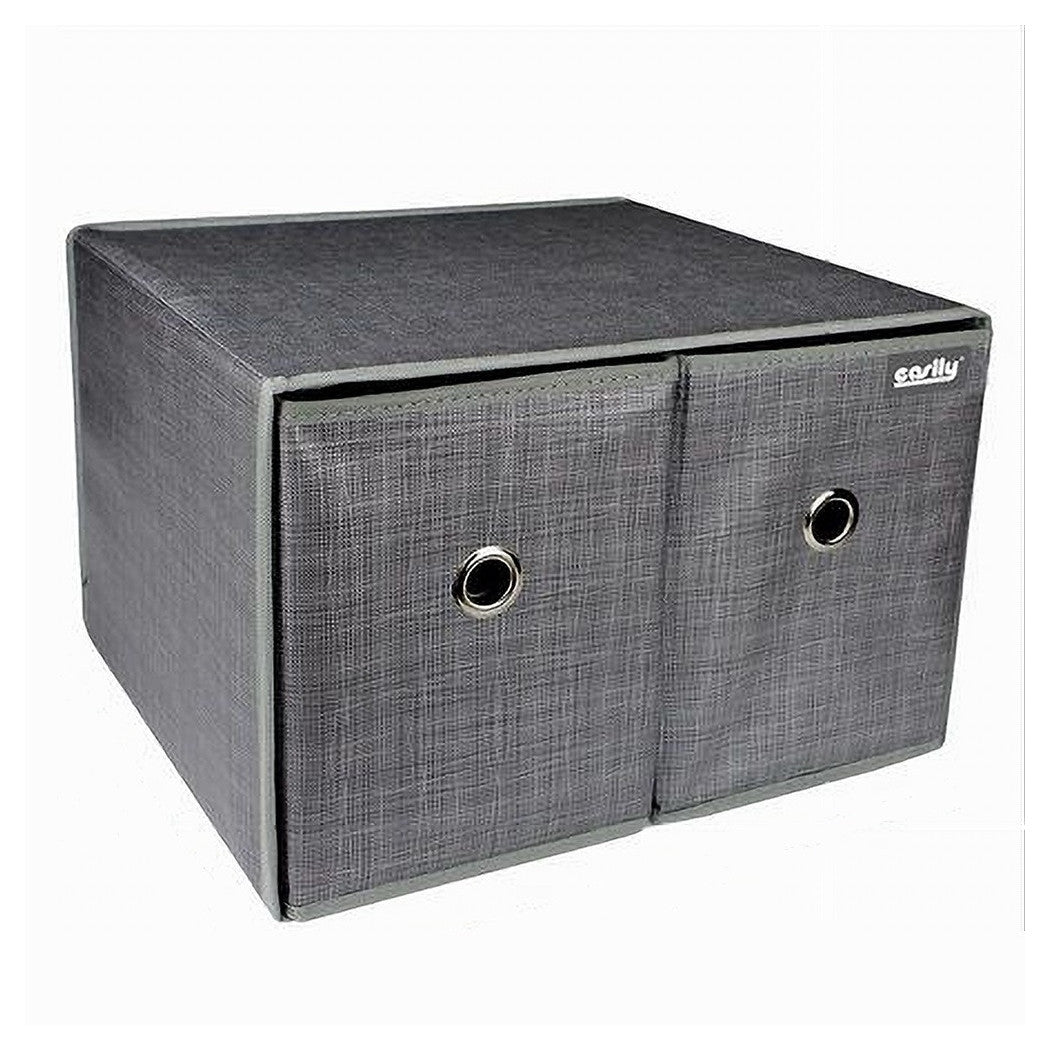 Caja Guardar Caja de vestuario Contenedor 2 cajones Organizador 39 x 34 x 26 CM 69727