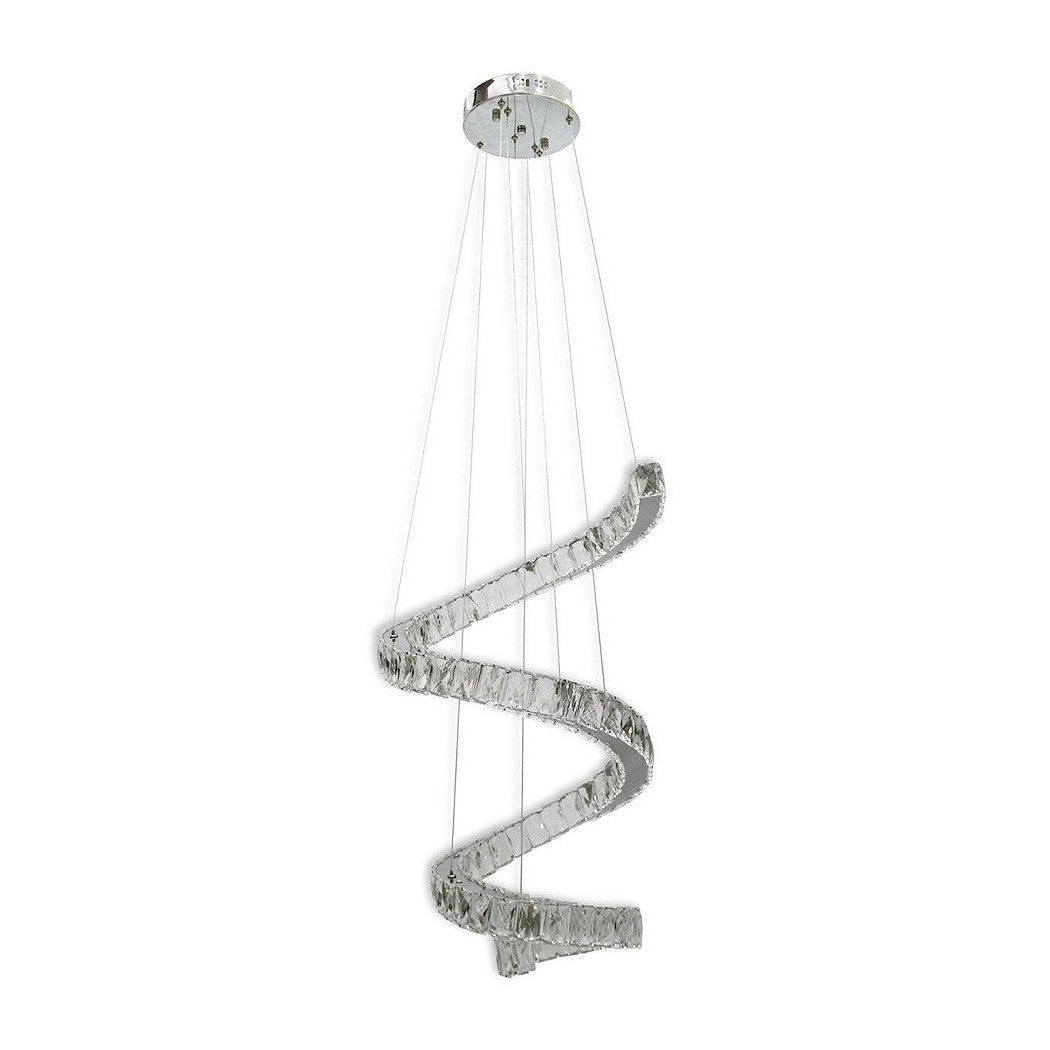 Chandelier espiral Ajustable Suspensión Base de cristales Mirror 32W 6500K B15