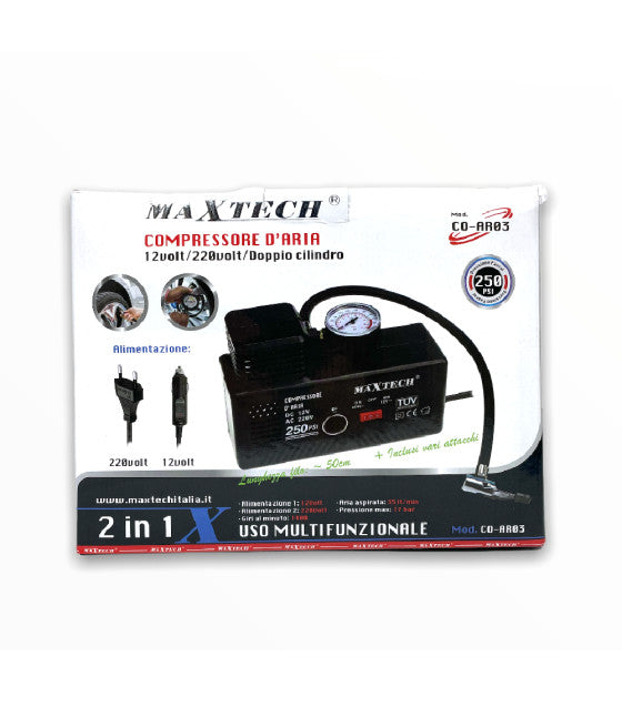 Compresor de aire de 35LT 12V / 220V, incluidos los adaptadores MAX 17BAR CO-AR03 portátil