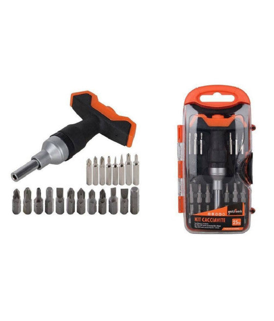 Destornillador Kit de trinquete con inserción intercambiables multiusos de T-Manager 25pc