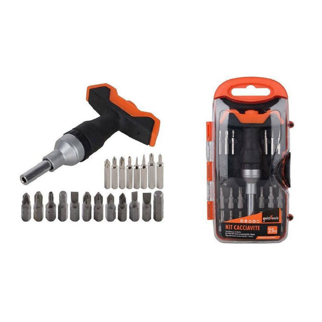 Destornillador Kit de trinquete con inserción intercambiables multiusos de T-Manager 25pc
