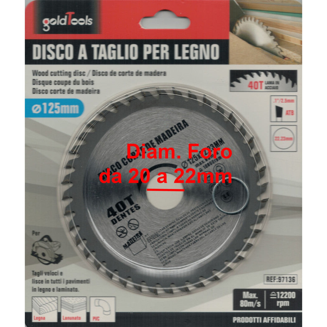 Disco de cuchilla de corte de madera 125 mm para molinillo 40 Sierra circular