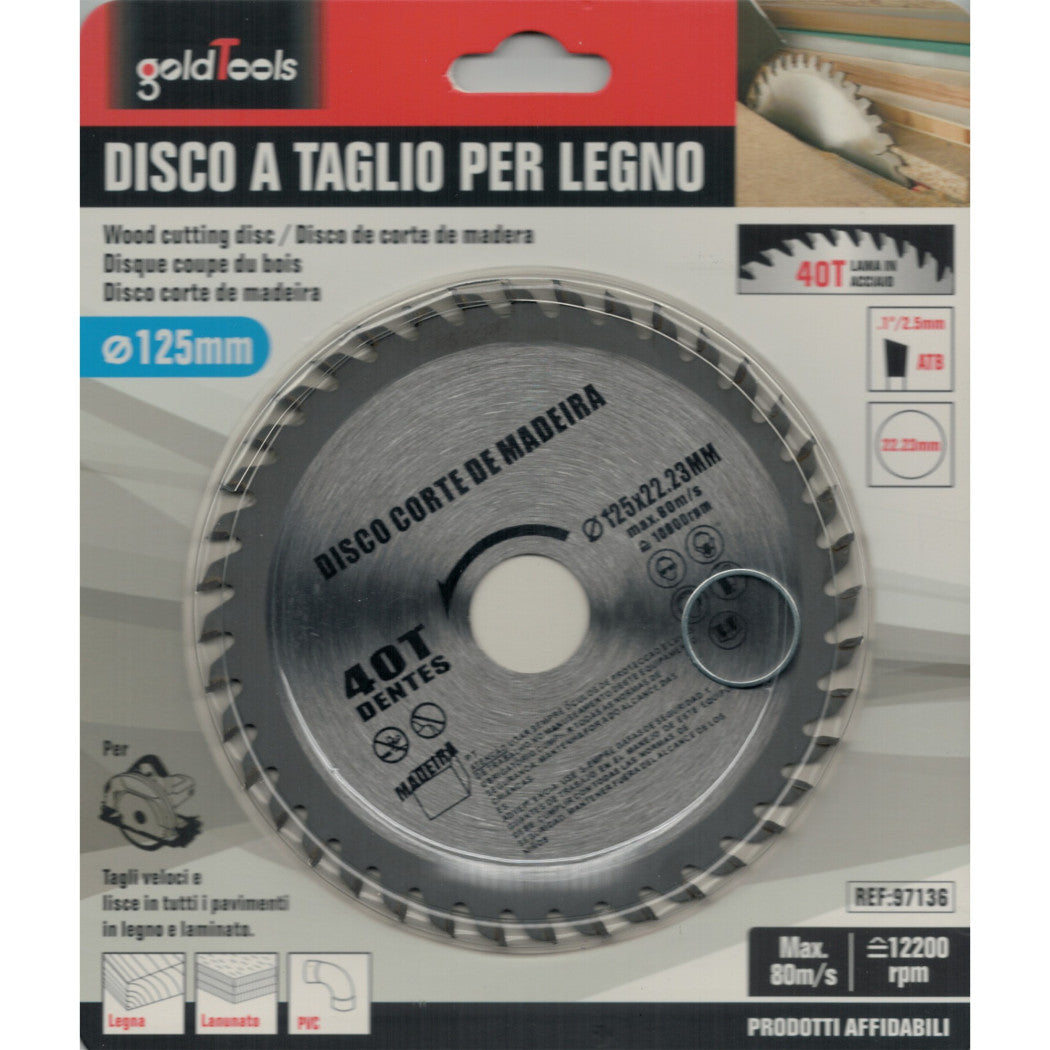 Disco de cuchilla de corte de madera 125 mm para molinillo 40 Sierra circular