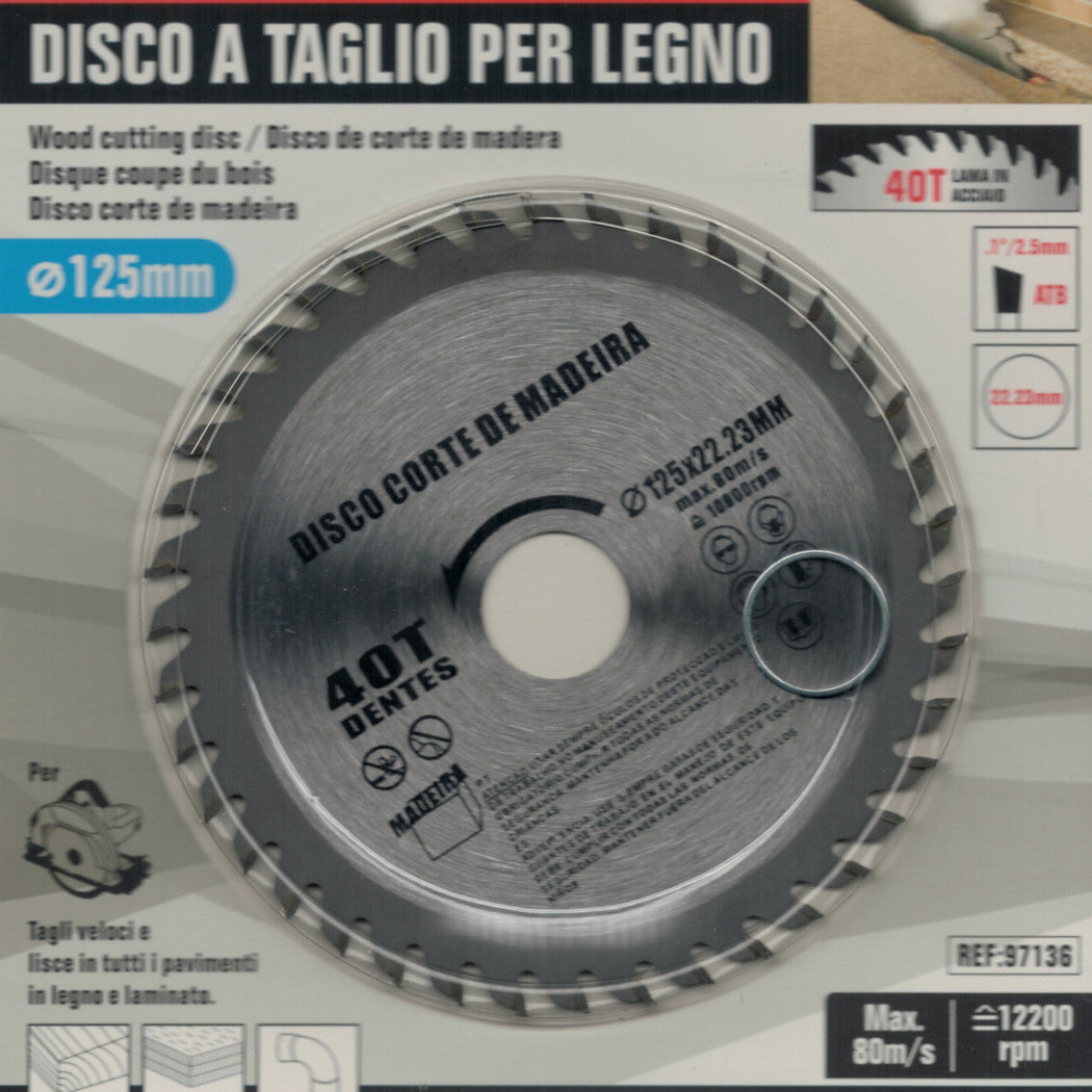 Disco de cuchilla de corte de madera 125 mm para molinillo 40 Sierra circular