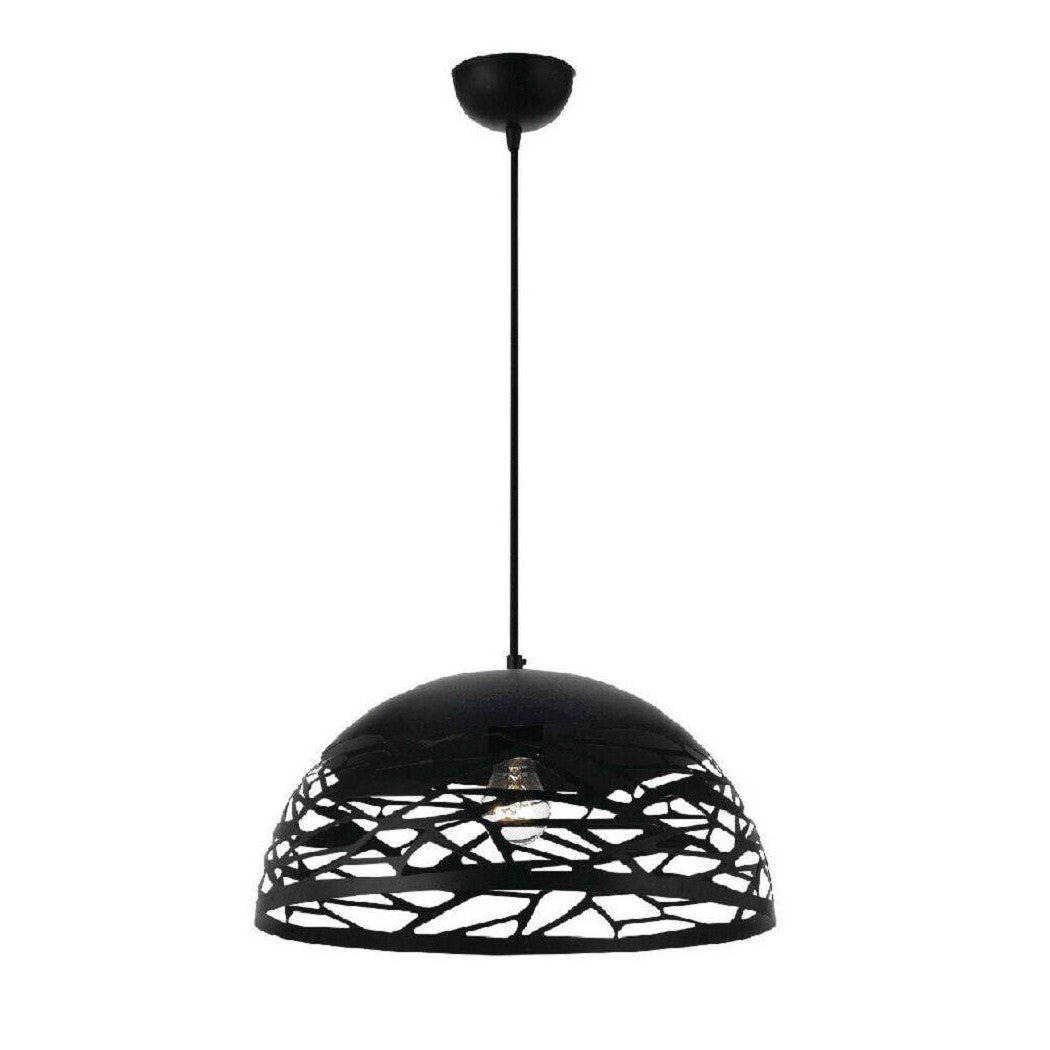 Diseño contemporáneo Chandelier Metal Shades Suspensión perforada E27 A37 Negro
