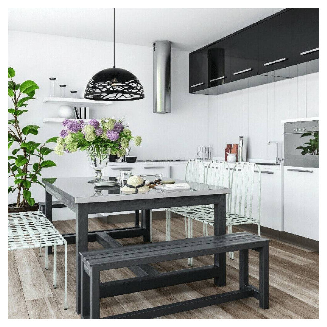 Diseño contemporáneo Chandelier Metal Shades Suspensión perforada E27 A37 Negro