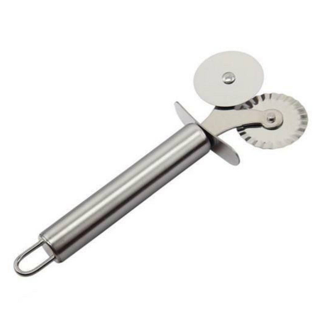 Doble rueda de acero inoxidable Pizza Pancake Pie Sket Slicer Lama