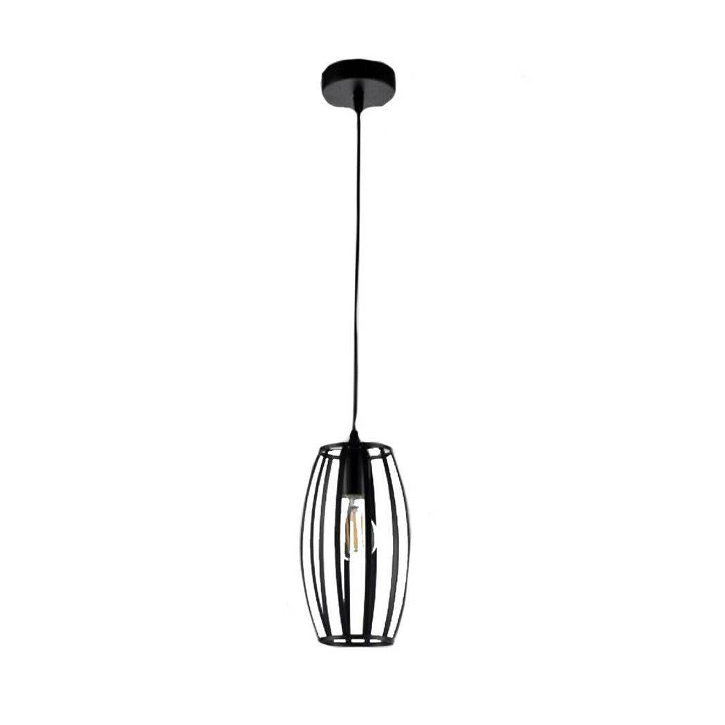 E27 Techo Araña Oval Negro Blanco Blanco Lámpara de suspensión A34