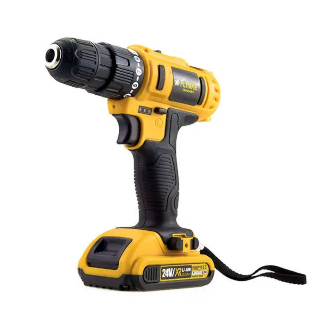 Establecer 78pcs Taladro Destornillador con batería 24V Accesorios de litio recargable 24V Maleta