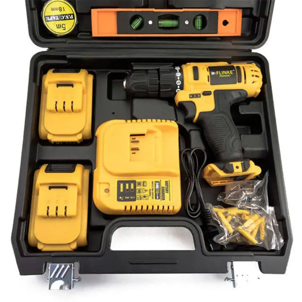 Establecer 78pcs Taladro Destornillador con batería 24V Accesorios de litio recargable 24V Maleta