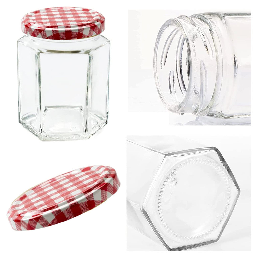 Establecer contenedor de jarra de vidrio de 12 piezas con una cubierta de 290 ml
