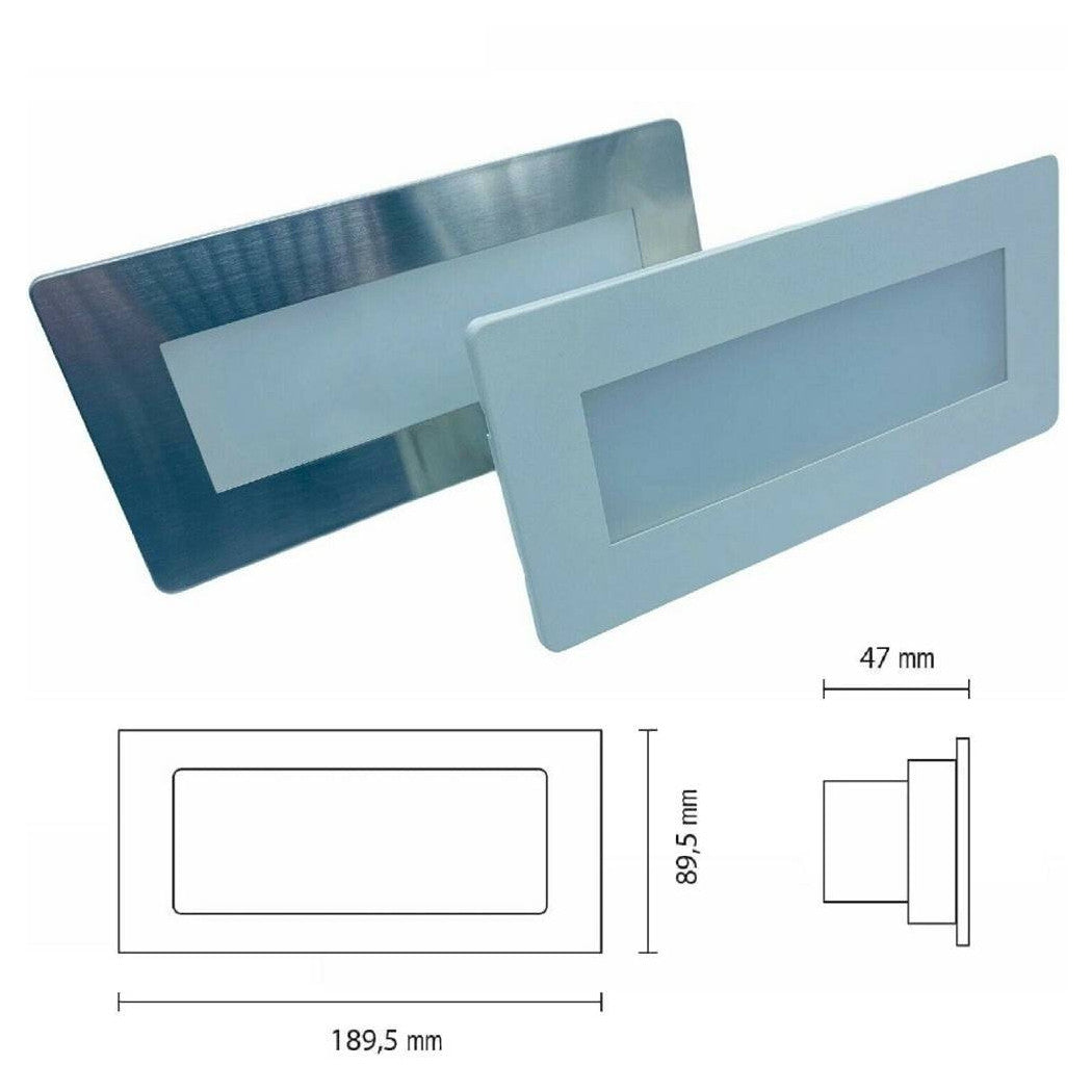 FARETTO SEGNAPASSO LED PARA CASSETTA 506 4W IP65 220V 4000K DESDE INTERNAL Y EXTERNAL