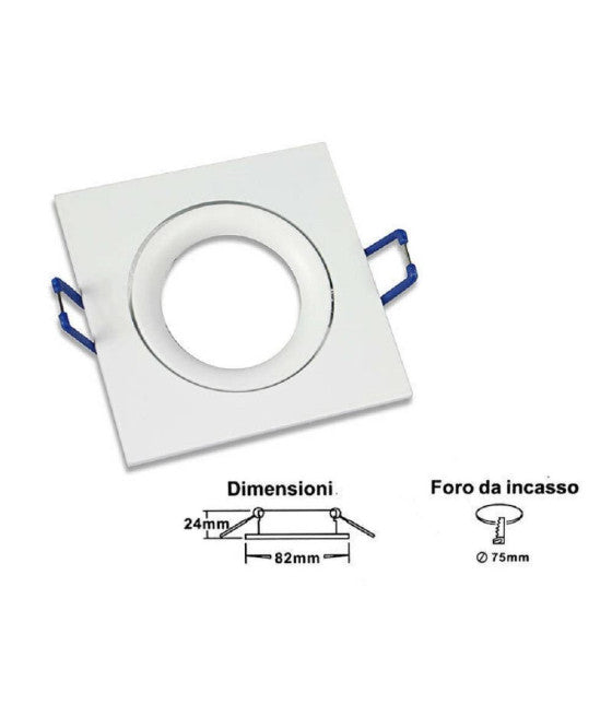 Spotlight Empotrado Portablet GU10 Solder de acero cuadrado P3 Blanco Plata