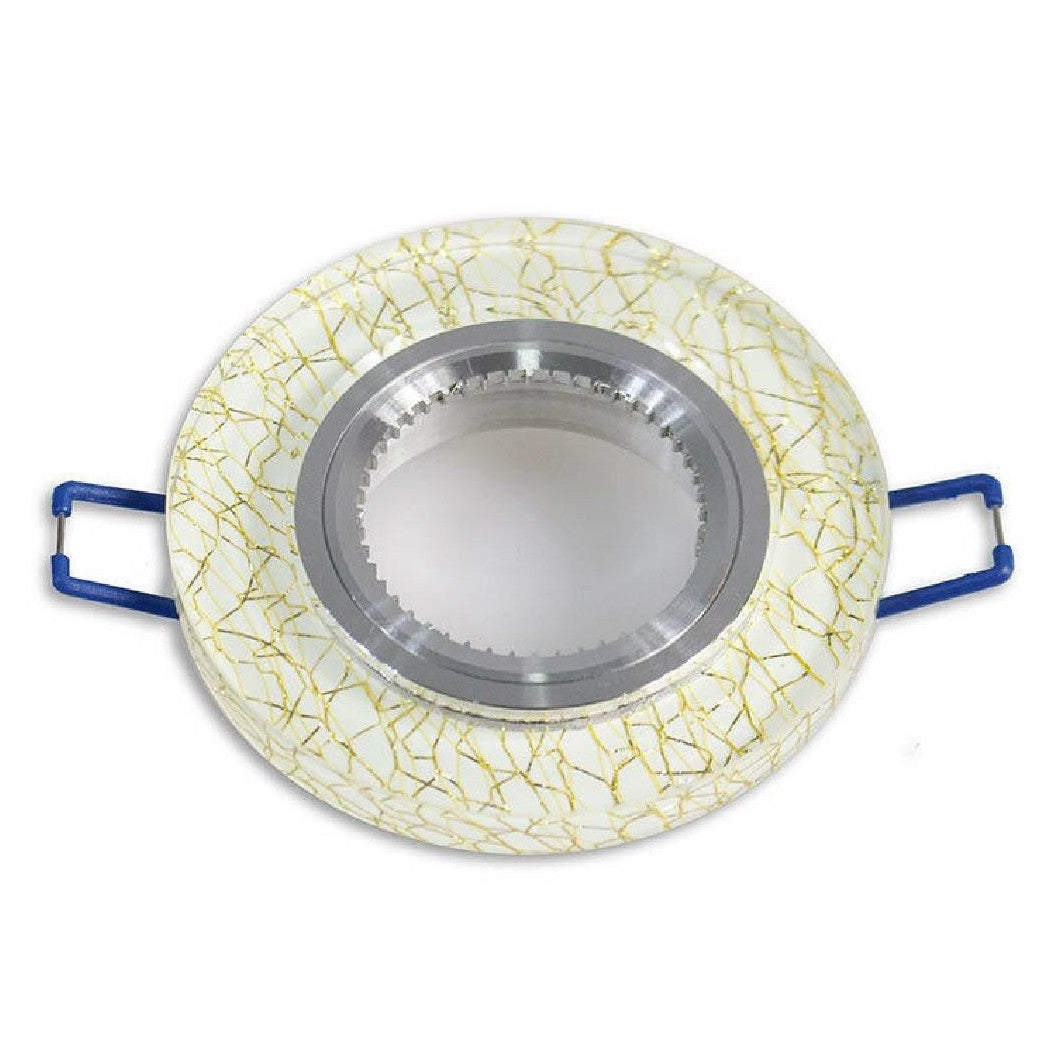 Foco empotrado para foco redondo vidrio blanco venas plata P15