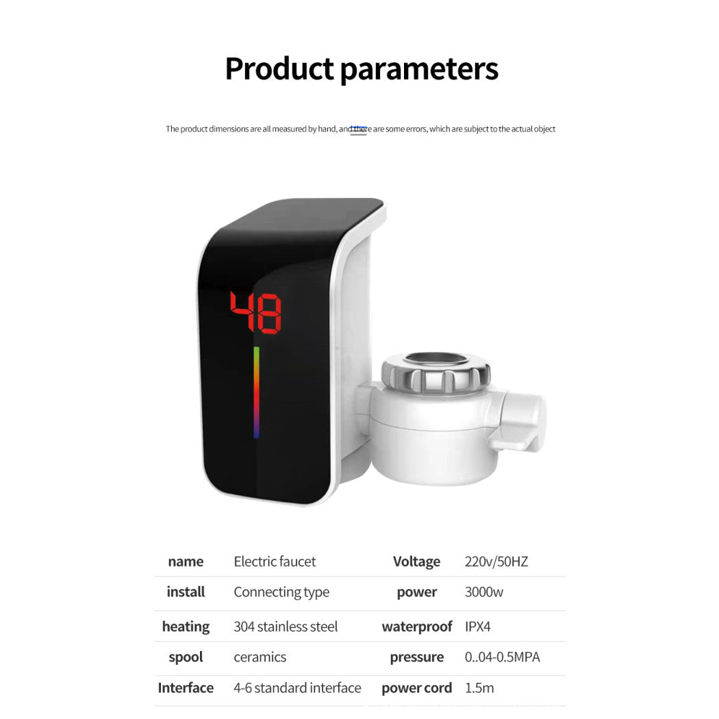 Grifo eléctrico para agua caliente instantánea sin caldera con pantalla FO-J07