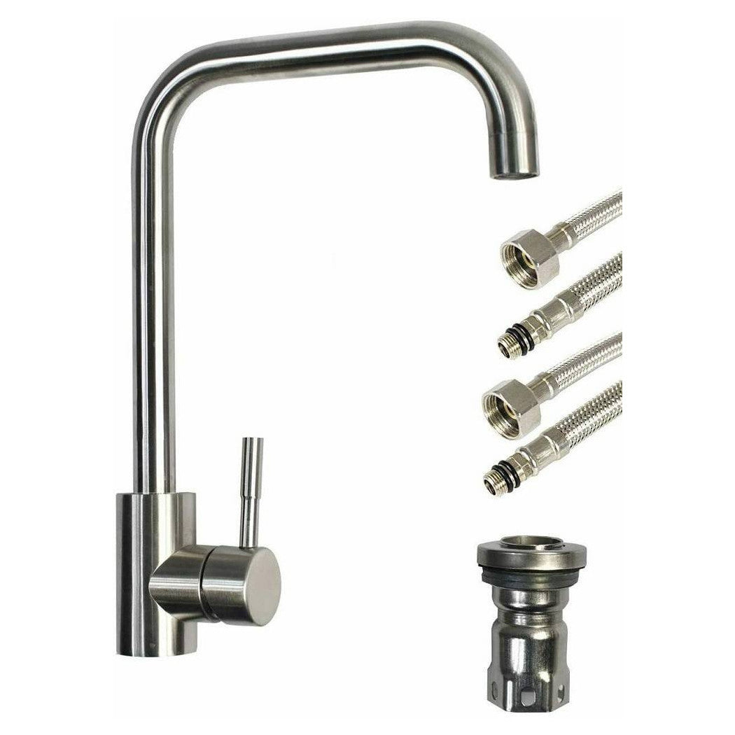 Grifo Fregadero cocina Canna High Square Satin Satin Brass Mezcador 52813