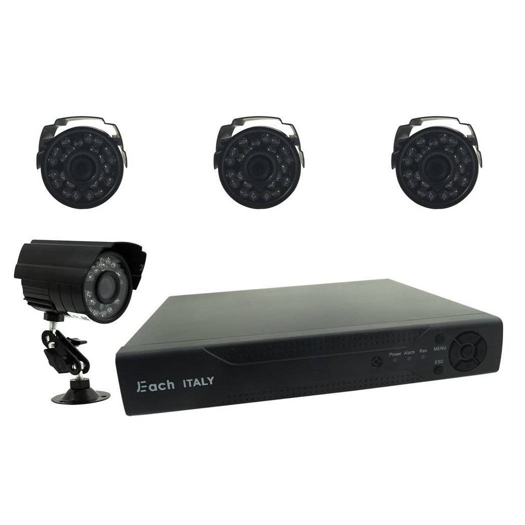 HDMI DVR Video Surveillance Kit 4 IR 4 Cámaras 4 canales BNC Completa 5504H-4-B