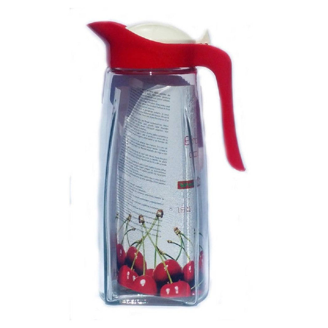 Jarra de jarra de vidrio con tapa de colores bebidas bebidas nevera 1.5 lt