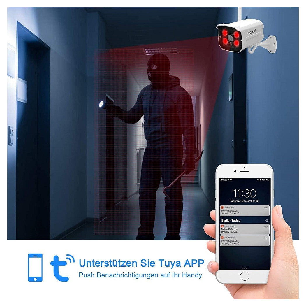 Kit de cámara de vigilancia de 8 canales Wi-Fi H.265 4 WiFi 1080p Cámaras IP