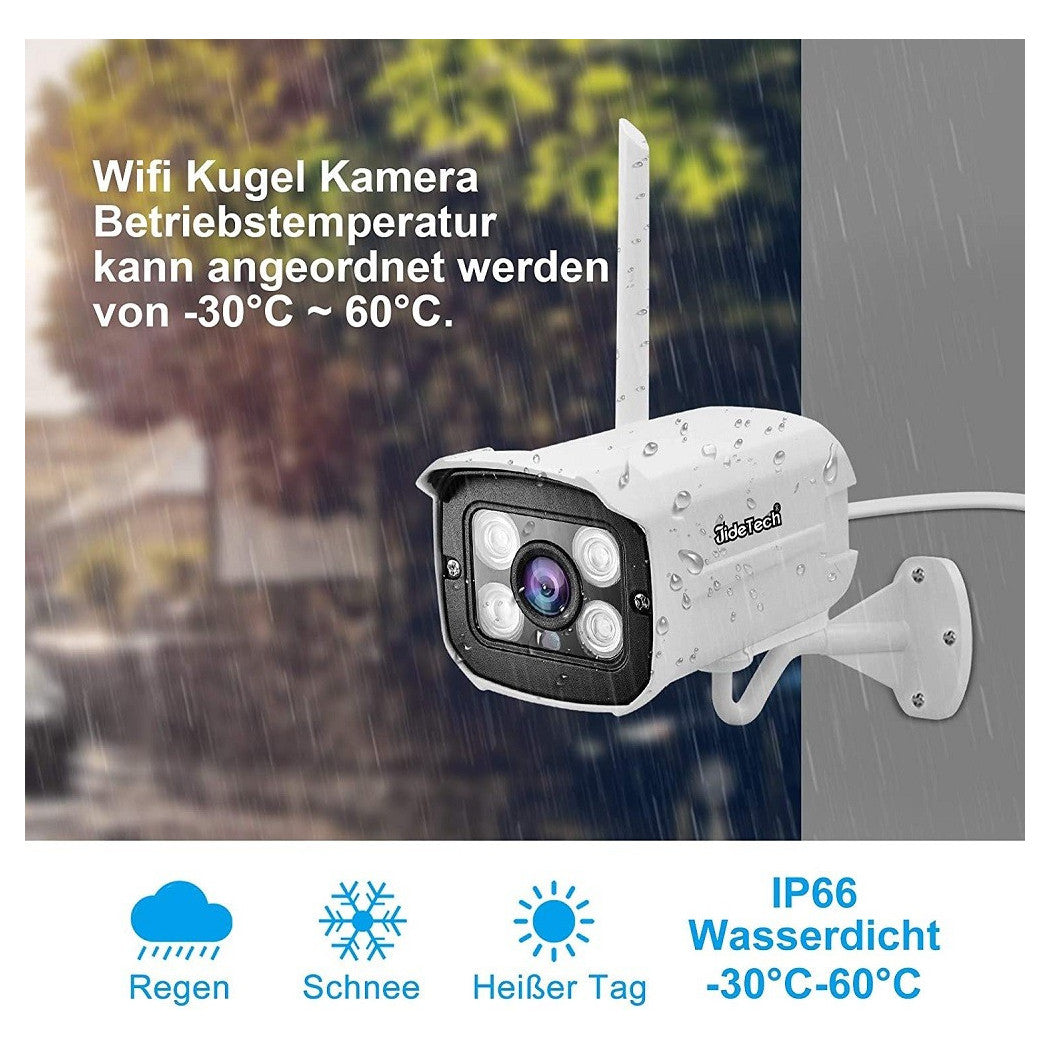 Kit de cámara de vigilancia de 8 canales Wi-Fi H.265 4 WiFi 1080p Cámaras IP