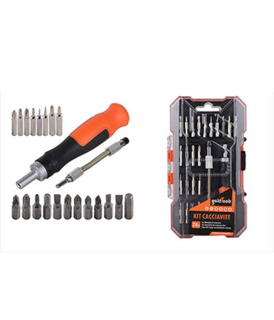 Destornillador Kit de trinquete con inserción intercambiables multiusos de T-Manager 25pc
