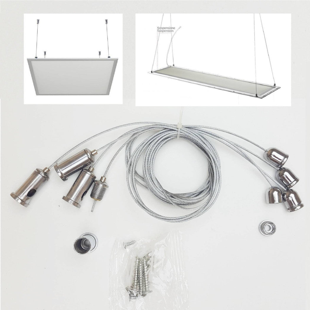 KIT DE FIJACIÓN PARA PANELES LED CABLE DE TECHO SUSPENDIDO CABLE DE ALAMBRE