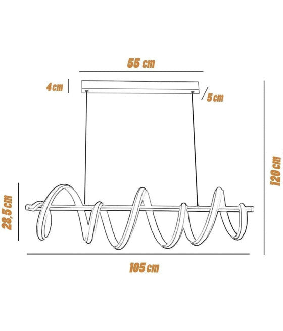 Lámpara LED 34W Suspensión Diseño moderno en aluminio PVC LIGHT 6500K A58