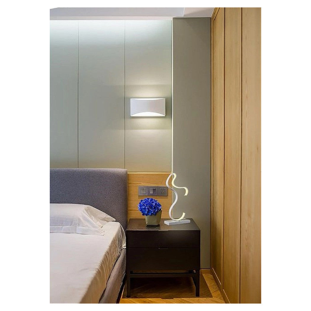 Lámpara de cama ligera curvada 12W moderna lumino moderno caliente luz fría natural D03