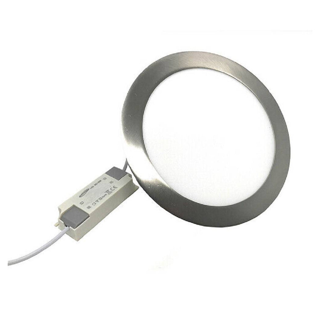 LED Empotrable Plata Panel Redondo Slim 12 W Light 6500K 3000K 4000K P155A-A