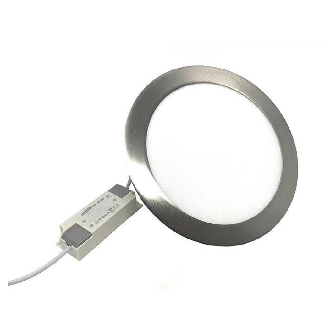 LED Empotrable Plata Panel Redondo Slim 12 W Light 6500K 3000K 4000K P155A-A