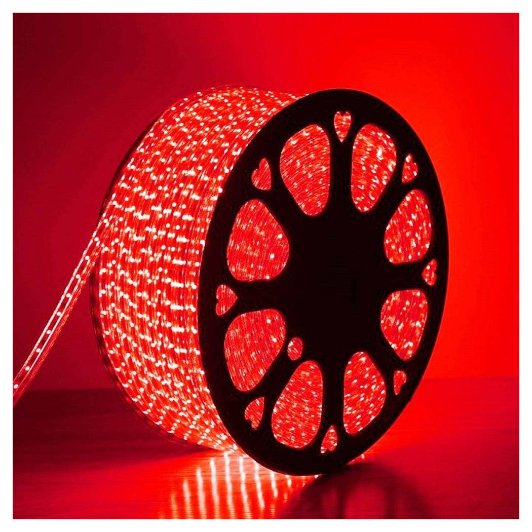 Luz LED flexible 100MT Luz roja 5050 220V Iluminación externa