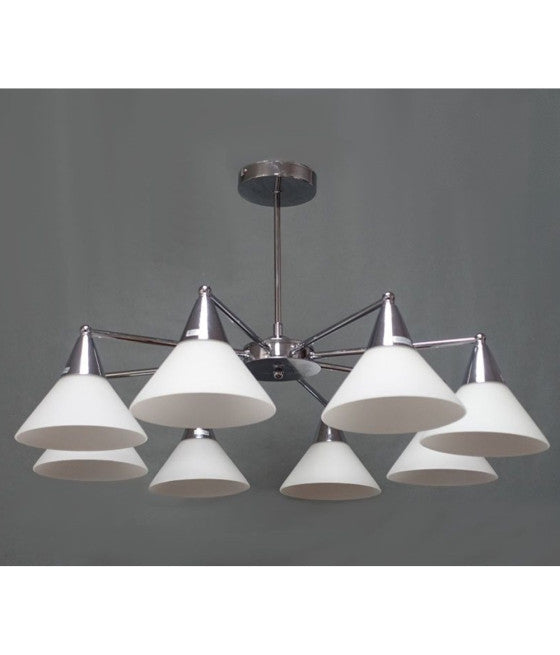 E27 Techo Araña Oval Negro Blanco Blanco Lámpara de suspensión A34