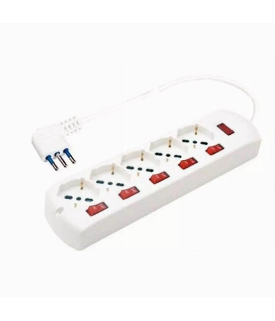 Cable de extensión eléctrica 50 MT Húmedo y 4 Sockets Schuko Spine multiuso 16A