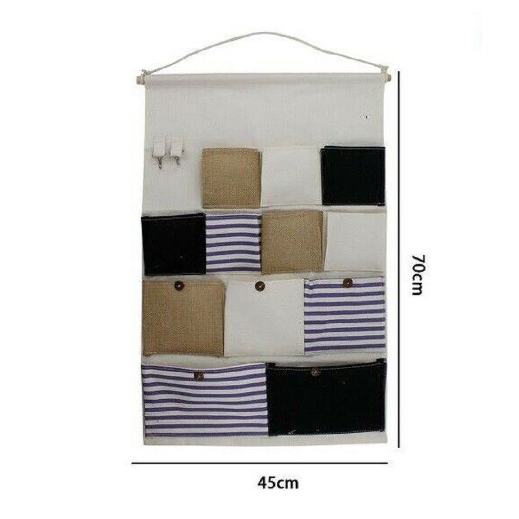 Organizador Objetos para colgar 12 bolsillos en la sala de baño de telas 10482