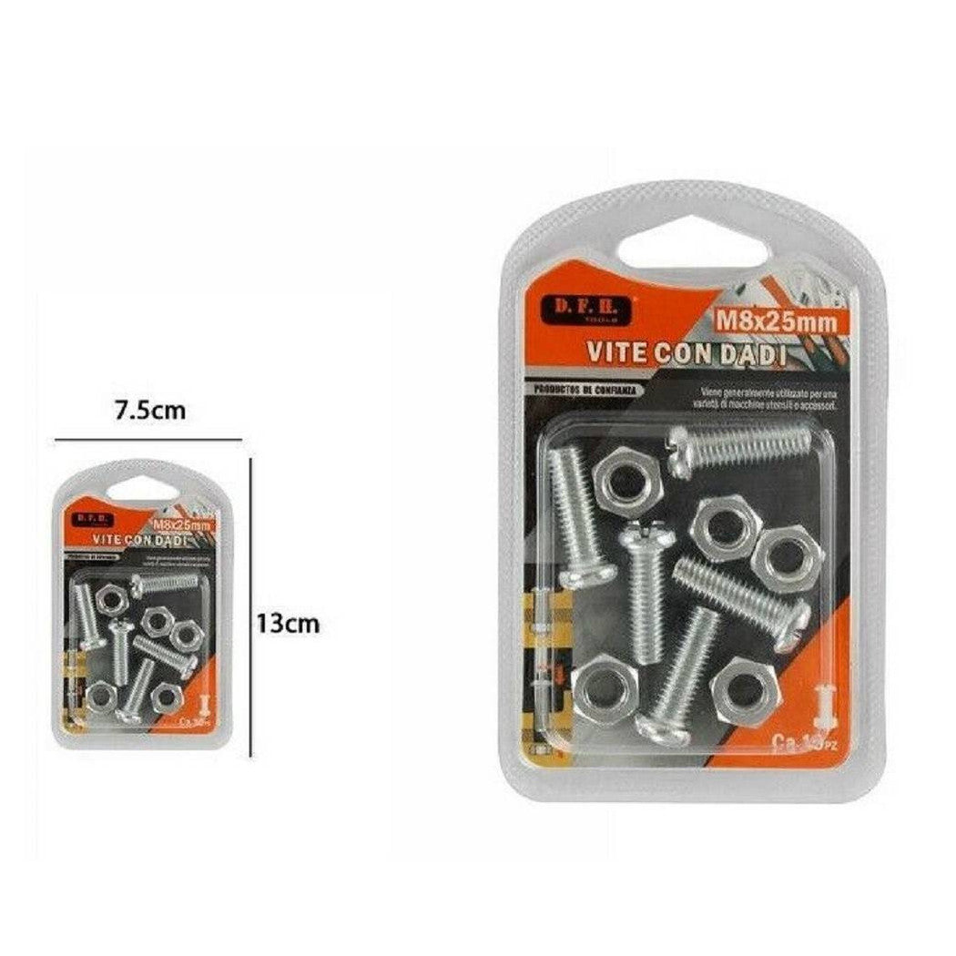 Paquete 5 Tornillos de tornillo con dados M8 x 25 mm Accesorios de briza Piezas pequeñas