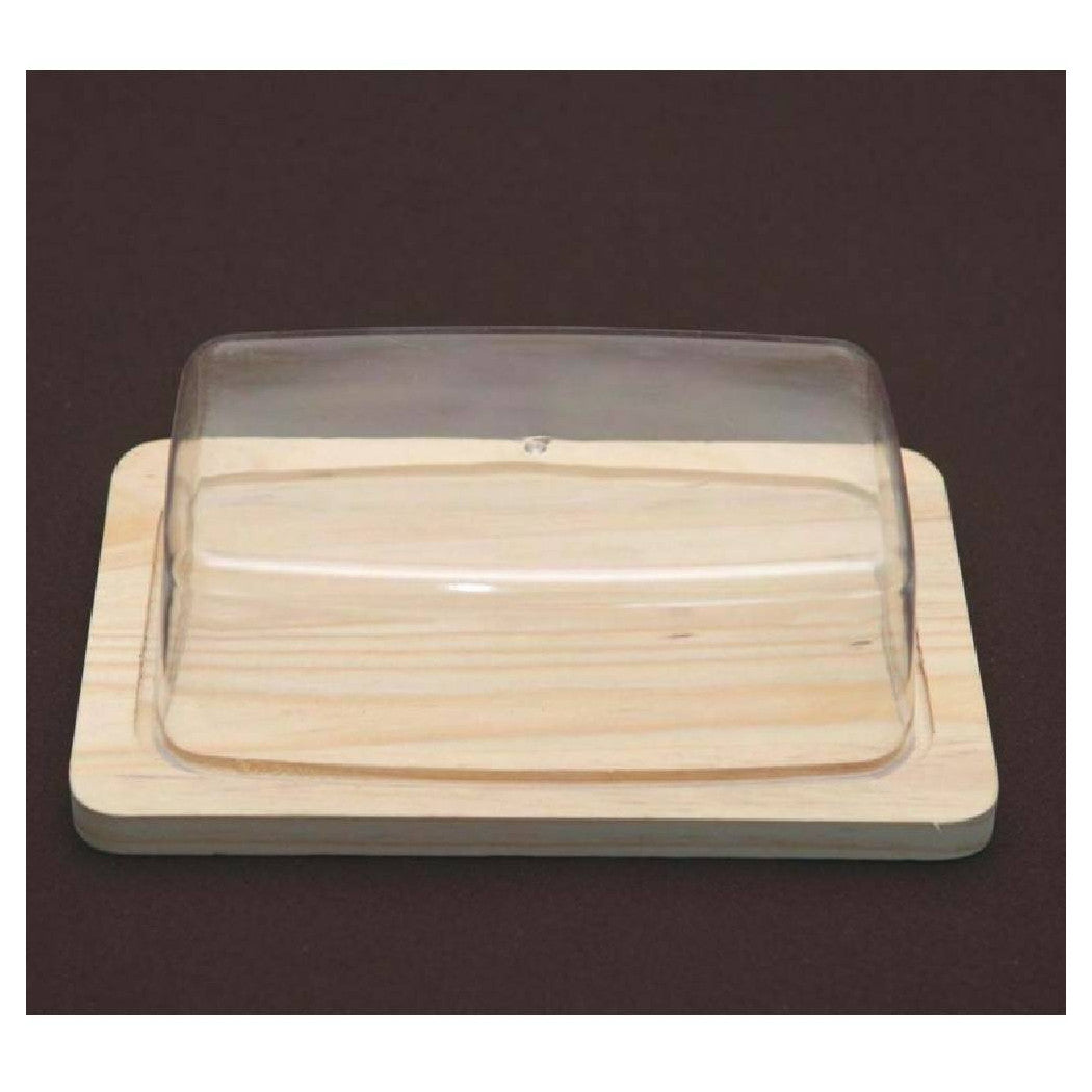 Puerta de queso rectangular de queso Base de madera y cubierta de cúpula