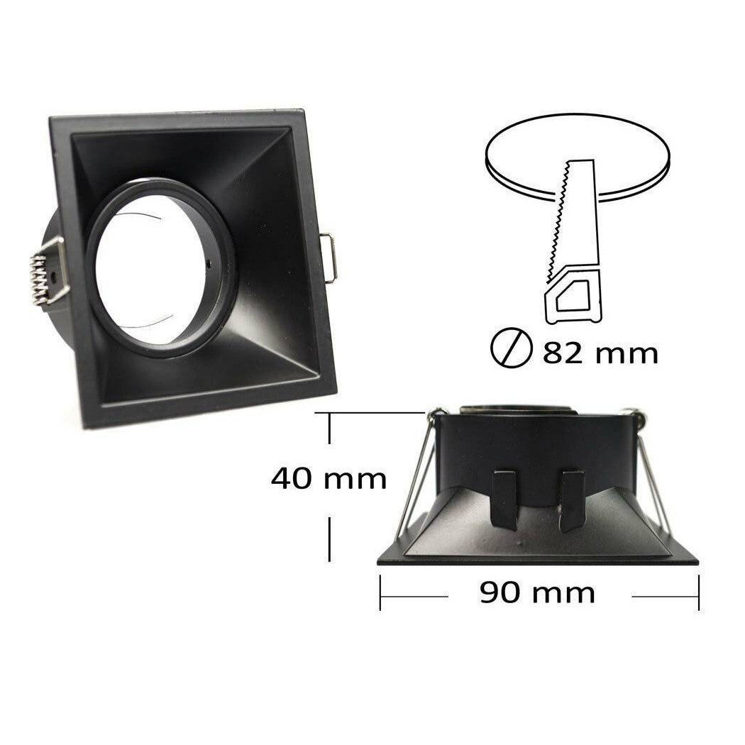 Puerta empotrable Puerta Ajustable Spotlight Square gu10 Hole 82 mm P14